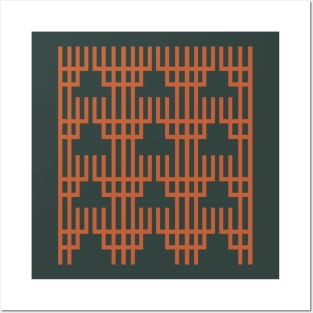 Orange geometric pattern abstract Posters and Art